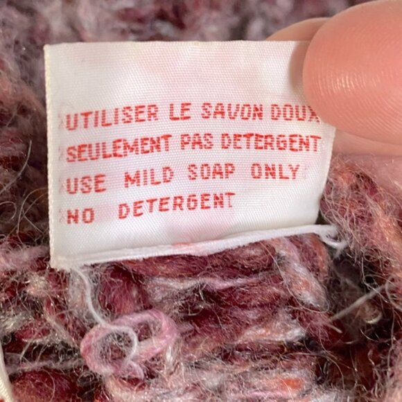 Vintage Gil Aimbez Static Avant Garde Handmade Burgundy Shaggy Sleeve Sweater S - Picture 5 of 15